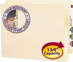 SMEAD - 8-1/2 x 11", Letter Size, Manila, Expansion Folders - Straight Tab Cut Location - Exact Tool & Supply