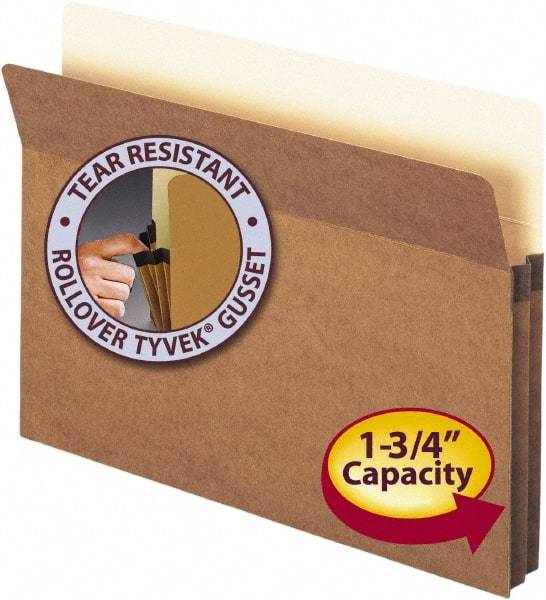 SMEAD - 8-1/2 x 11", Letter Size, Redrope, Expansion Folders - 11 Point Stock, Straight Tab Cut Location - Exact Tool & Supply