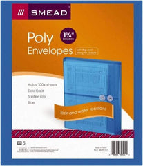 SMEAD - 8-1/2 x 11", Letter Size, Transparent Blue, Poly String & Button Envelope - Exact Tool & Supply
