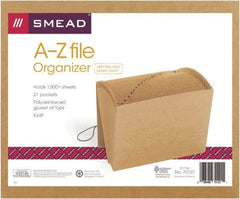 SMEAD - 8-1/2 x 11", Letter Size, Kraft, A-Z Indexed Expanding Files - Exact Tool & Supply