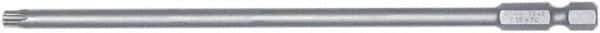 Wiha - T9 Torx Bit - 1/4" Hex Drive, 6" OAL - Exact Tool & Supply
