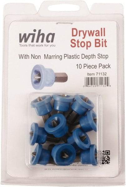 Wiha - #2 Phillips Screwdriver Bit - 1/4" Hex Drive, 1" OAL - Exact Tool & Supply