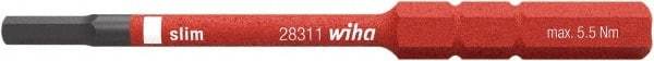 Wiha - 6mm Drive, Inch or Metric Screwdriver Bit - 75mm OAL - Exact Tool & Supply