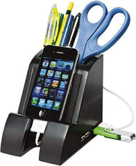 Victor - Black Smart Charge Pencil Cup with USB Charging Hub - Use with Mini USB & USB Powered Devices - Exact Tool & Supply