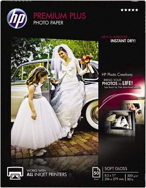 Hewlett-Packard - 8-1/2" x 11" White Photo Paper - Use with Inkjet Printers - Exact Tool & Supply