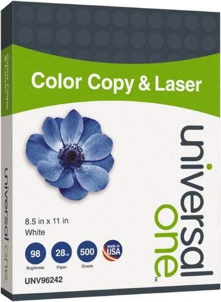 Universal One - 8-1/2" x 11" White Copy Paper - Use with Laser Printers, Copiers - Exact Tool & Supply