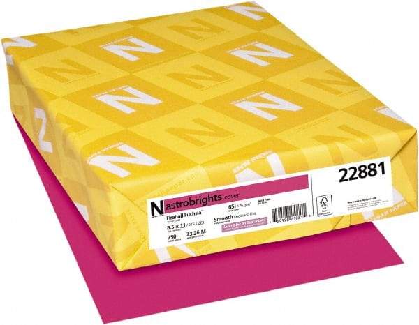 Neenah Paper - 8-1/2" x 11" Fireball Fuchsia Colored Copy Paper - Use with Laser Printers, Copiers, Inkjet Printers - Exact Tool & Supply