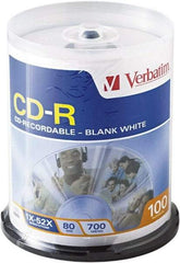 Verbatim - White CD-R Discs - Use with CD, DVD - Exact Tool & Supply