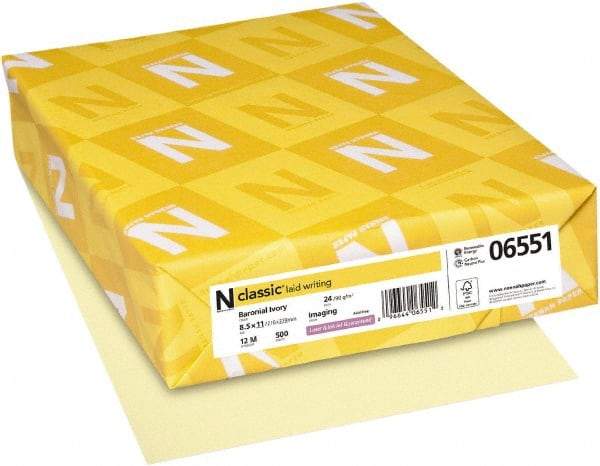 Neenah Paper - 8-1/2" x 11" Baronial Ivory Copy Paper - Use with Laser Printers, Copiers, Inkjet Printers - Exact Tool & Supply