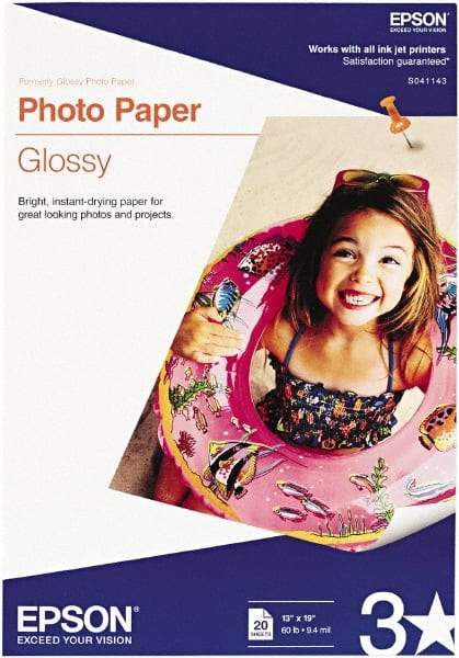 Epson - 13" x 19" White Photo Paper - Use with Inkjet Printers - Exact Tool & Supply