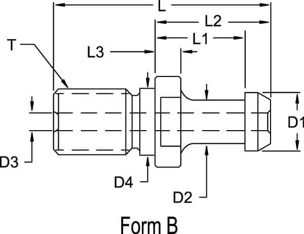 Accupro - B Style, BT40 Taper, M16x2 Thread, 90° Angle Radius, High Torque Retention Knob - 2.3622" OAL, 0.5906" Knob Diam, 1.1024" Flange Thickness, 1.3779" from Knob to Flange, 0.6693" Pilot Diam - Exact Tool & Supply