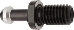 Accupro - C Style, BT40 Taper, M16x2 Thread, 45° Angle Radius, High Torque Retention Knob - 2.3622" OAL, 0.5906" Knob Diam, 1.1024" Flange Thickness, 1.378" from Knob to Flange, 0.6693" Pilot Diam, 0.1378" Coolant Hole, Through Coolant - Exact Tool & Supply