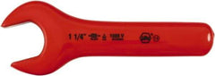 Wiha - 1-1/4" Nonsparking Standard Open End Wrench - 7-1/2" OAL, Single End, Insulating Elastomer Finish, 15° Head Angle - Exact Tool & Supply