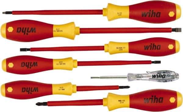 Wiha - 7 Piece Phillips, Slotted & Square Screwdriver Set - Comes in Box - Exact Tool & Supply