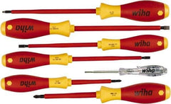 Wiha - 7 Piece Phillips, Slotted & Square Screwdriver Set - Comes in Box - Exact Tool & Supply