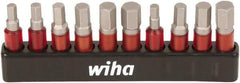 Wiha - 10 Piece 1/4" Drive Inch/Metric Impact Hex Bit Socket Set - 1/8 to 1/4" Hex - Exact Tool & Supply