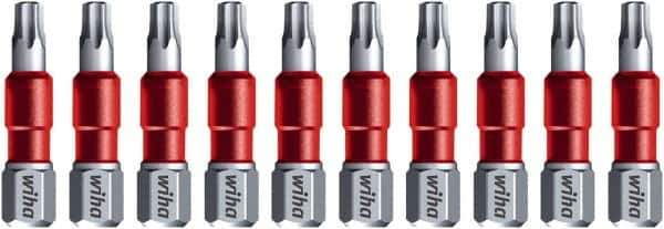 Wiha - T27 Torx Bit - 1/4" Hex Drive, 1-9/64" OAL - Exact Tool & Supply
