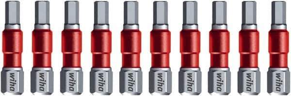 Wiha - 4mm Hex Bit - 1/4" Hex Drive, 1-9/64" OAL - Exact Tool & Supply