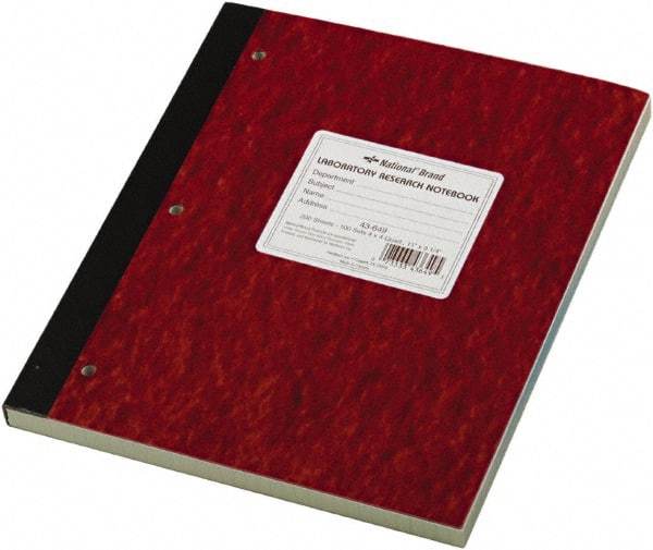 National Brand - 200 Sheet, 9-1/4 x 11", Quadrille Lab Notebook - Brown - Exact Tool & Supply