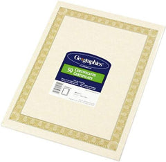Geographic - 50 Sheet, 8-1/2 x 11", Certificate - Natural - Exact Tool & Supply