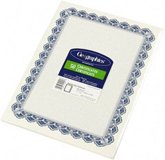 Geographic - 50 Sheet, 8-1/2 x 11", Certificate - Blue - Exact Tool & Supply