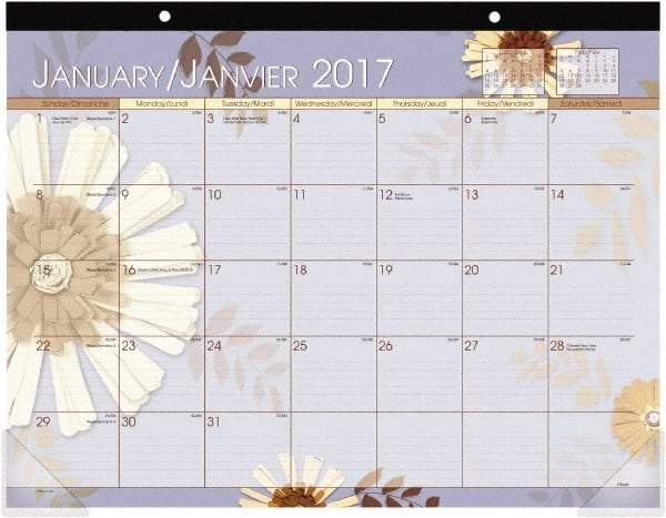 AT-A-GLANCE - 12 Sheet, 22 x 17", Desk Pad Calendar - Exact Tool & Supply