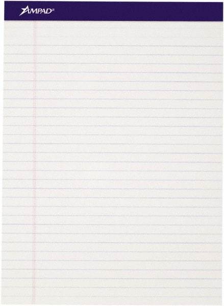 AMPAD - 50 Sheet, 8-1/2 x 11-3/4", Writing Pad - White - Exact Tool & Supply