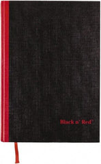 Black n Red - 96 Sheet, 8-1/4 x 11-3/4", Case Bound Notebook - Black - Exact Tool & Supply