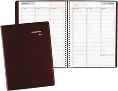 DayMinder - 52 Sheet, 8 x 11", Appointment Book - Burgundy - Exact Tool & Supply