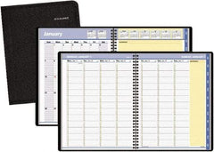 AT-A-GLANCE - 32 Sheet, 8-1/4 x 10-7/8", Weekly/Monthly Planner - Black - Exact Tool & Supply
