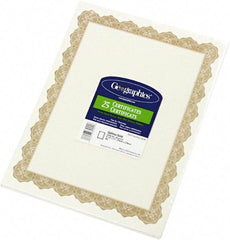 Geographic - 25 Sheet, 8-1/2 x 11", Certificate - Gold - Exact Tool & Supply