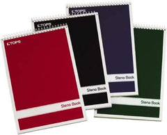 TOPS - 80 Sheet, 6 x 9", Gregg Steno Book - Assorted Colors - Exact Tool & Supply