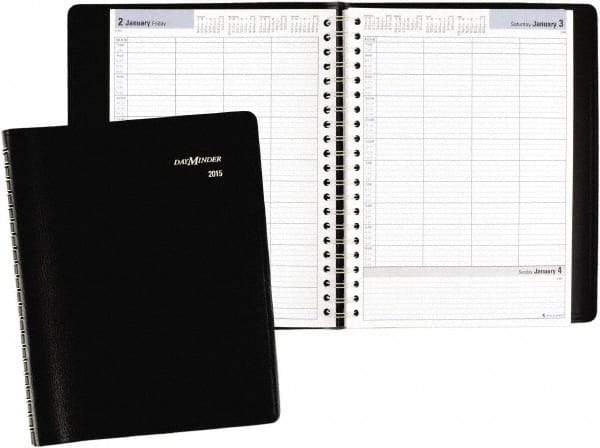 AT-A-GLANCE - 312 Sheet, 7-7/8 x 11", Group Daily Appointment Book - Black - Exact Tool & Supply