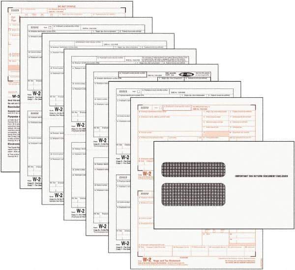 TOPS - 24 Sheet, 5-1/2 x 8-1/2", Tax Form/Envelope Kit - White - Exact Tool & Supply