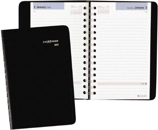 AT-A-GLANCE - 312 Sheet, 4-7/8 x 8", Appointment Book - Black - Exact Tool & Supply