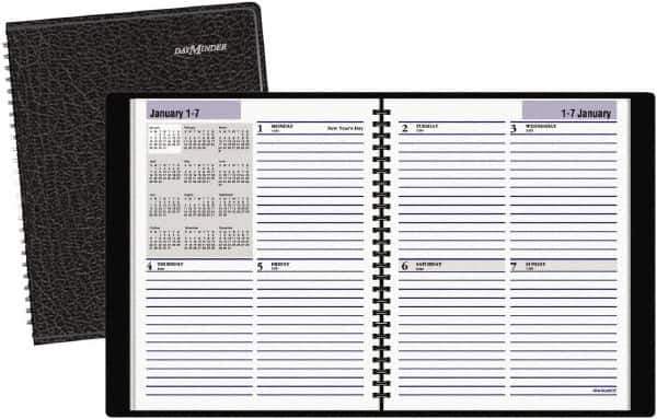 AT-A-GLANCE - 52 Sheet, 6-7/8 x 8-3/4", Appointment Book - Black - Exact Tool & Supply