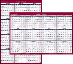 AT-A-GLANCE - 1 Sheet, 24 x 36", Wall Calendar - Blue & Red - Exact Tool & Supply