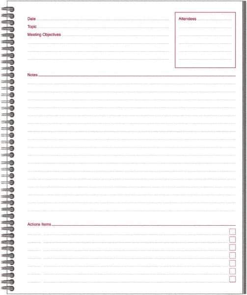 Mead - 80 Sheet, 8-1/4 x 11", Guided Business Notebook - Black - Exact Tool & Supply