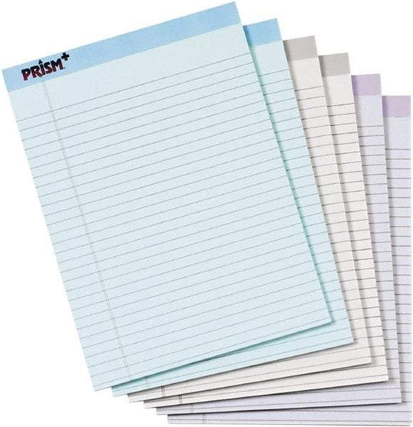 TOPS - 50 Sheet, 8-1/2 x 11-3/4", Legal Pad - Assorted Pastels - Exact Tool & Supply