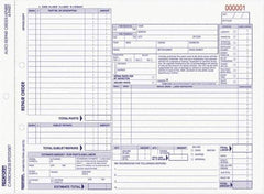REDIFORM - 50 Sheet, 8-1/2 x 11", Auto Repair Form - White & Blue - Exact Tool & Supply