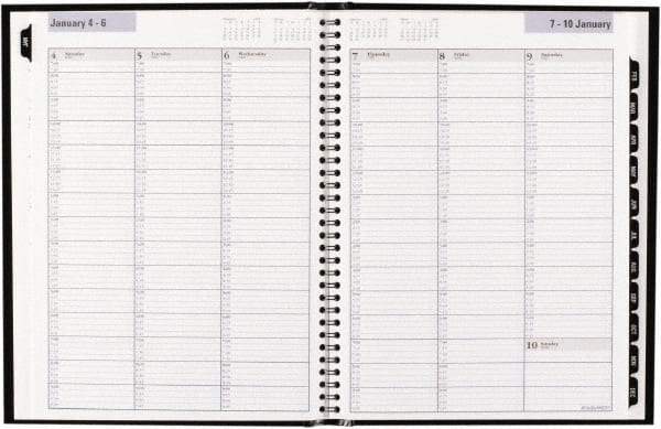 DayMinder - 52 Sheet, 8 x 11", Appointment Book - Black - Exact Tool & Supply