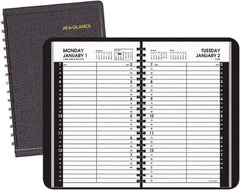 AT-A-GLANCE - 365 Sheet, 4-7/8 x 8", Appointment Book - Black - Exact Tool & Supply