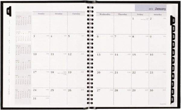 DayMinder - 12 Sheet, 6-7/8 x 8-3/4", Monthly Planner - Black - Exact Tool & Supply
