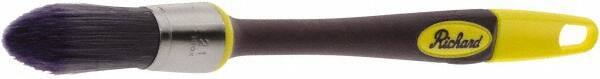 Richard - 7/8" Oval Polyester Trim Brush - 2-1/8" Bristle Length, 7" Rubber Sash Handle - Exact Tool & Supply