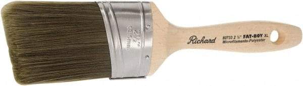 Richard - 2-1/2" Oval/Angle Polyester Angular Brush - 3-1/8" Bristle Length, 5-1/2" Wood Sash Handle - Exact Tool & Supply