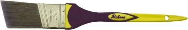 Richard - 1-1/2" Angled Polyester Angular Brush - 2-1/4" Bristle Length, 7-3/8" Rubber Sash Handle - Exact Tool & Supply