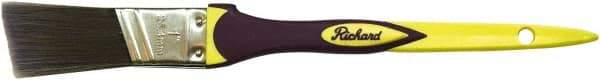 Richard - 1" Angled Polyester Angular Brush - 2" Bristle Length, 6-3/4" Rubber Sash Handle - Exact Tool & Supply