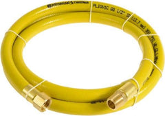 Continental ContiTech - 1/2" ID x 0.78" OD 100' Long Multipurpose Air Hose - MNPT x FNPT Ends, 300 Working psi, -10 to 158°F, 1/2" Fitting, Yellow - Exact Tool & Supply