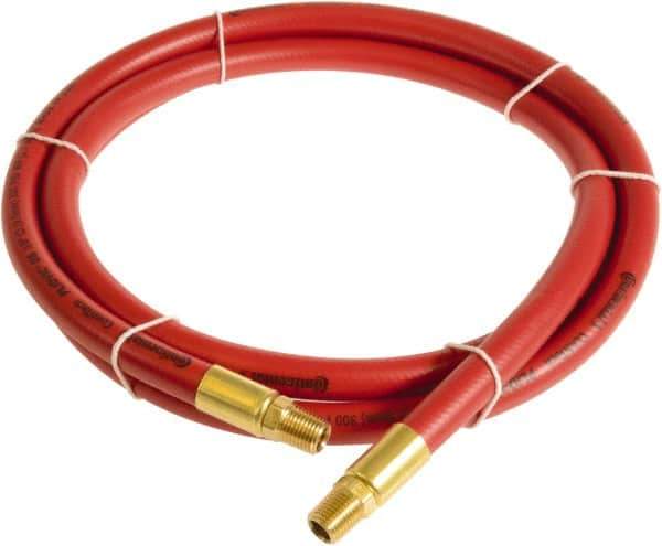 Continental ContiTech - 1/4" ID x 0.45" OD 10' Long Multipurpose Air Hose - MNPT x MNPT Ends, 300 Working psi, -10 to 158°F, 1/4" Fitting, Red - Exact Tool & Supply