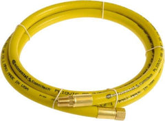 Continental ContiTech - 3/8" ID x 0.6" OD 3' Long Multipurpose Air Hose - MNPT x FNPT Ends, 300 Working psi, -10 to 158°F, 1/4" Fitting, Yellow - Exact Tool & Supply